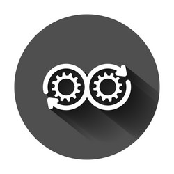 Development icon in flat style devops on black vector