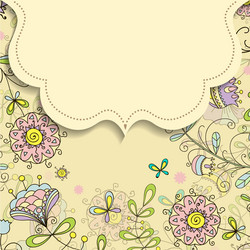 frame on the background of flower doodles patterns vector image