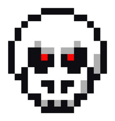 pixel art style isolated cranium for retro vector