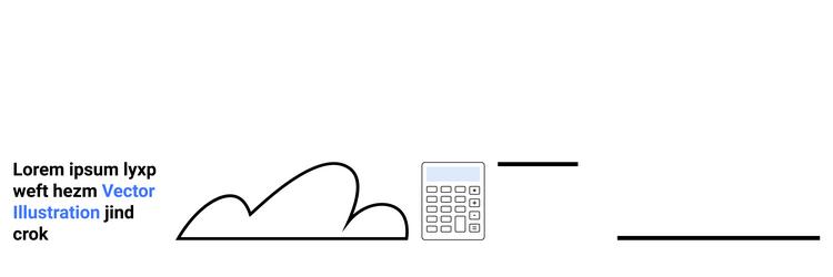 abstract cloud with calculator and text vector image