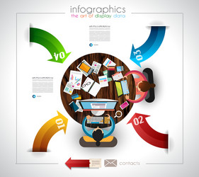 infographic template with flat ui icons for ttem vector image