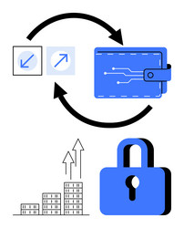 secure digital wallet with data exchange growth vector image