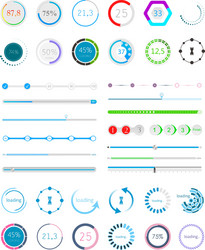 set of preloaders and loading bars vector image