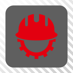 development hardhat rounded square button vector image