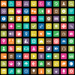 Game 100 icons universal set for web and ui vector