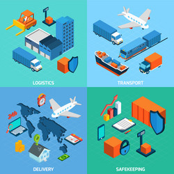 Isometric marine logistics and worldwide Vector Image