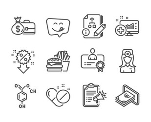 Set business icons such as medical pills vector