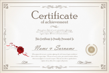 certificate or diploma retro vintage template 4 Vector Image