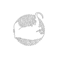 continuous curve one line drawing of scary vector image