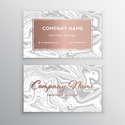 Luxury business card with marble texture vector