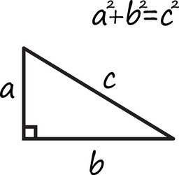 pythagoras theorem on white background vector