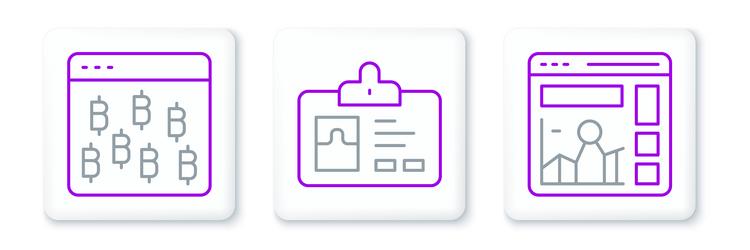set line website with growth graph bitcoin vector image