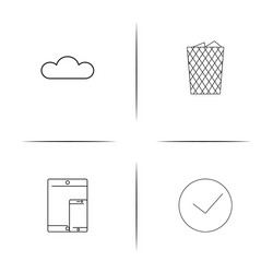 web and text simple linear icon setsimple outline vector image