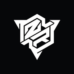 Zr logo letter monogram with triangle slice Vector Image