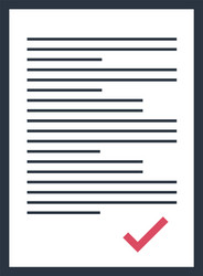 accepted and verified file check symbol on paper vector image