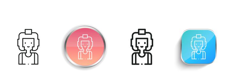 boxer icon thin linear regular and button style vector image