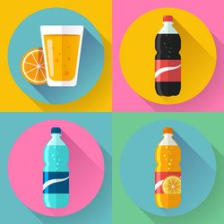 Flat drink icons for web and applications vector