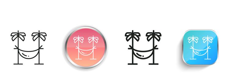 hammock icon thin linear regular and button style vector image