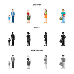 Isolated object of character and avatar logo set vector