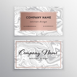 Luxury business card with marble texture vector