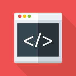 Code Website Icons Flat Style vector image