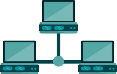 computer and database servers technology vector image