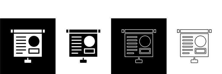 Set presentation board with graph schedule chart vector