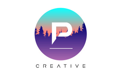 Creative a letter logo idea with pine forest Vector Image
