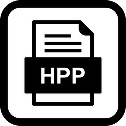 Hpp file document icon vector