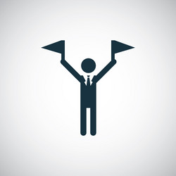 man with flags icon simple flat element concept vector