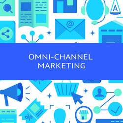 Omni-channel marketing banner in flat style vector