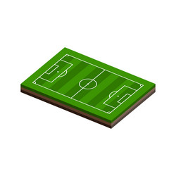 3d isometric soccer field design vector