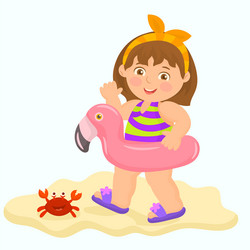 Girl Walking Beach Vector Images (over 970)