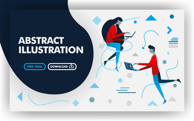 Abstract banner website with white and dark blue vector