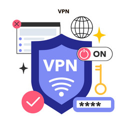 vpn service virtual pivate network access secure vector image
