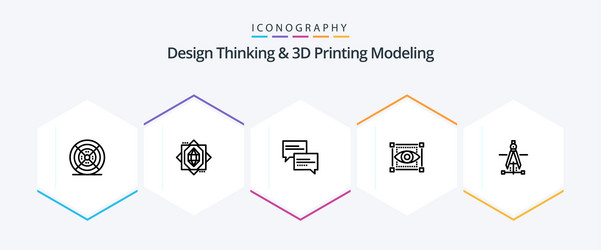 design thinking and d printing modeling 25 line vector image