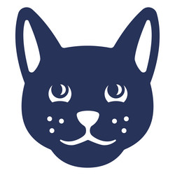 Filled stroke cat head vector