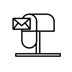 mailbox and mail icon vector