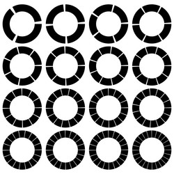 segmented divided circles with 3 4 5 6 7 8 9 10 vector image