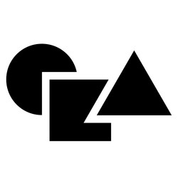 geometric icon logo shape with overlapping circle vector image