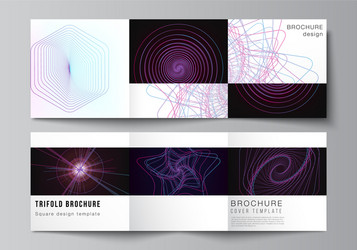 layout of two square format covers design vector image