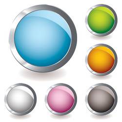 Six Round Web Icon Buttons vector image