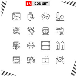 user interface pack 16 basic outlines html vector image