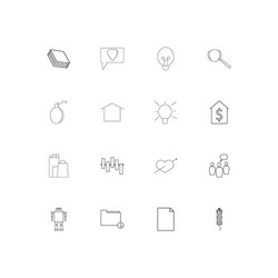 Web linear thin icons set outlined simple vector