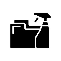 Data cleaning black glyph icon vector