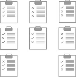grey tablet with different form filling vector image