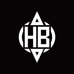 hb logo with circle rounded combine triangle top vector image