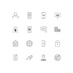internet of things linear thin icons set outlined vector image