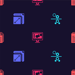 Set paper roll printing press size computer vector