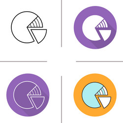 diagram flat design linear and color icons set vector image
